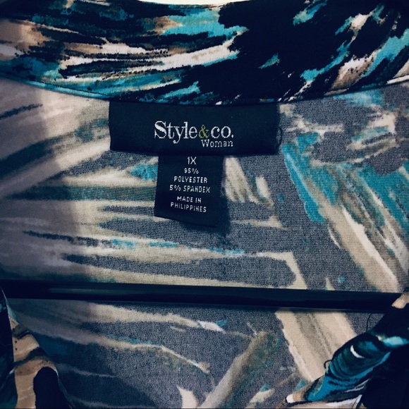 Style&Co. career short sleeve top Sz. 1X - Picture 3 of 4